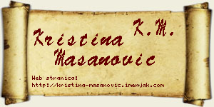 Kristina Mašanović vizit kartica